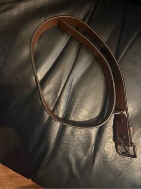 Carhartt Brown Kids Leather Belt with Metal Buckle